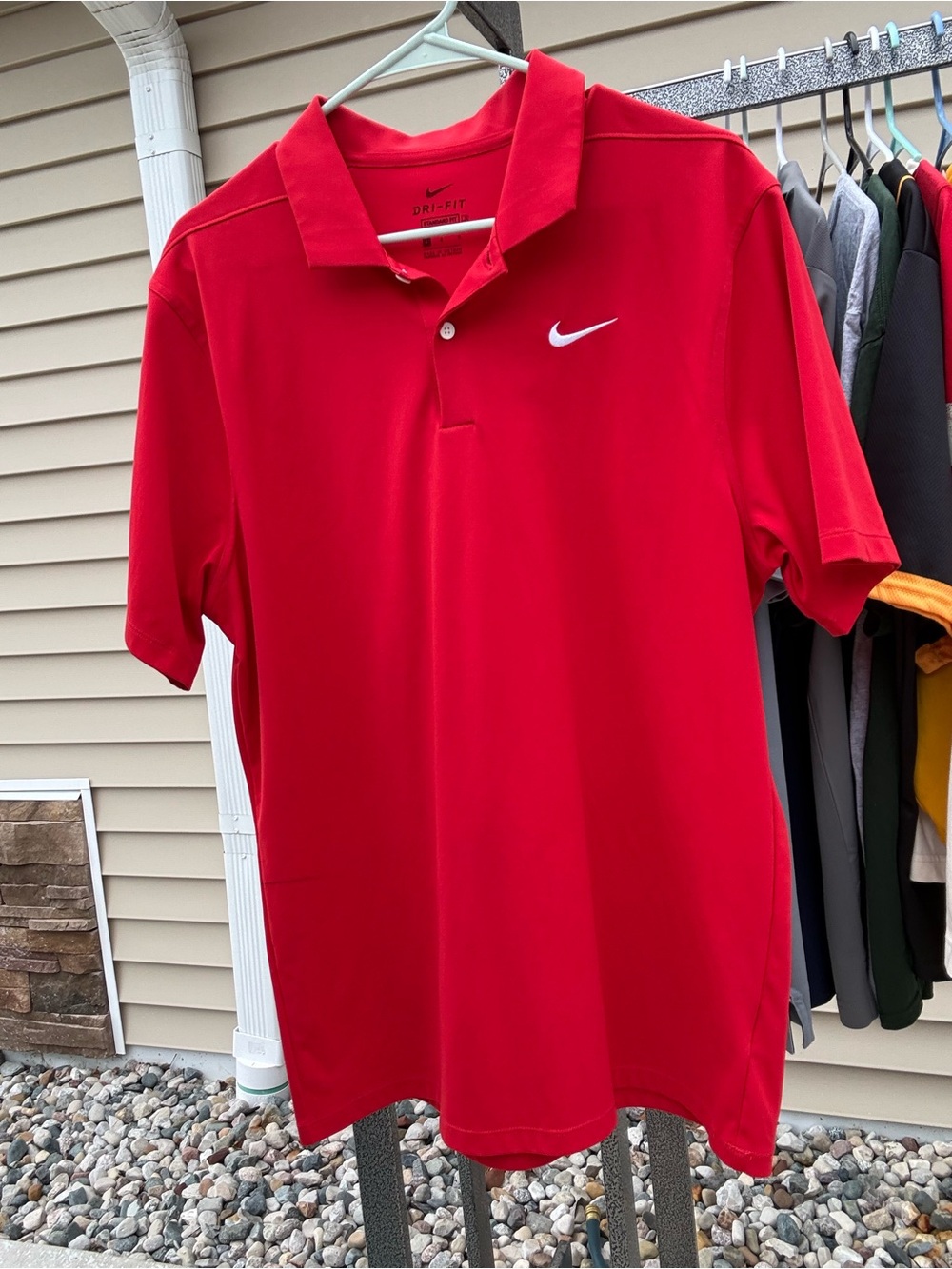 Nike Red Dri-FIT Polo with White Swoosh